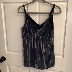 Women's Banana Republic Tank Top L Blue Grey silk tie dye